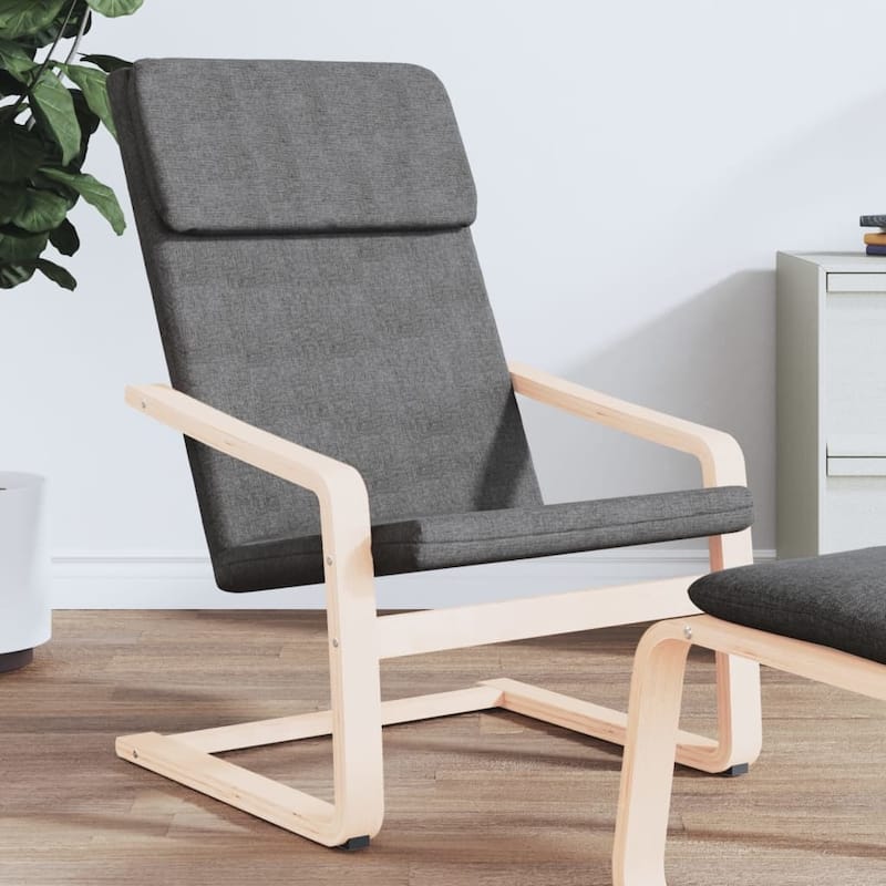 vidaXL Relaxing Chair Cream Fabric - 23.2" x 32.3" x 38.6"