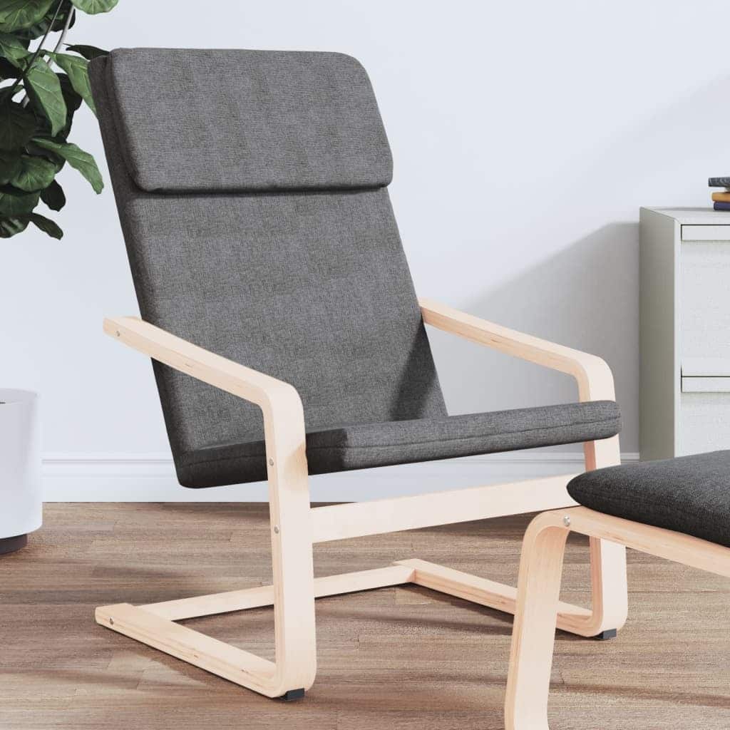 vidaXL Relaxing Chair Cream Fabric - 23.2" x 32.3" x 38.6"