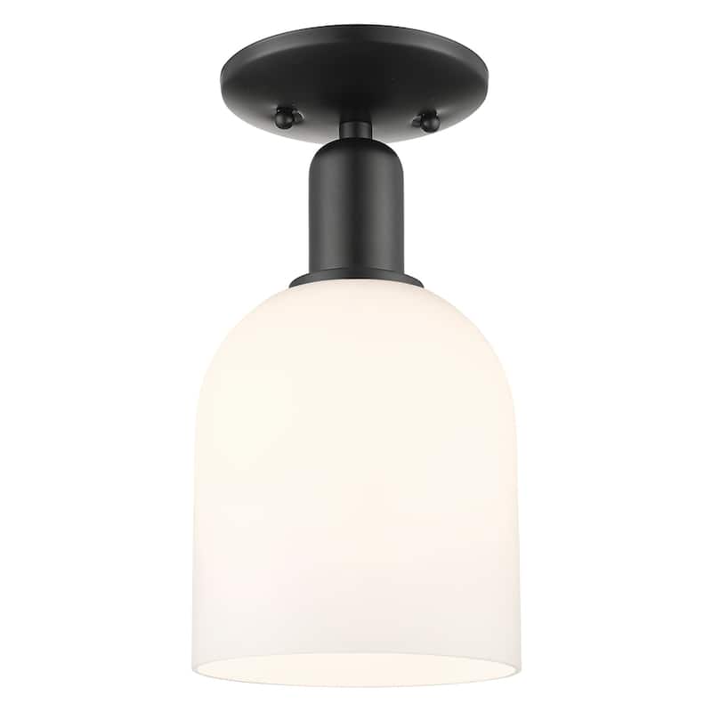Innovations Lighting 716-1C-11-6 Bella Semi-Flush Bella 6" Wide - Matte Black / White