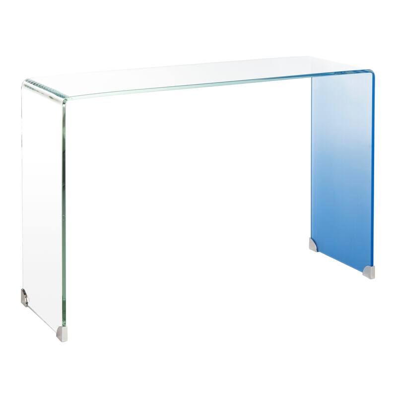 SAFAVIEH Crysta Ombre Glass Console Table - Clear / Blue - 43"W x 14"D x 30"H