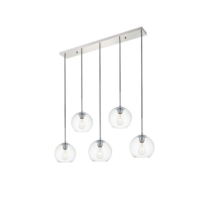 Clear Glass 5-light 42-inch Pendant