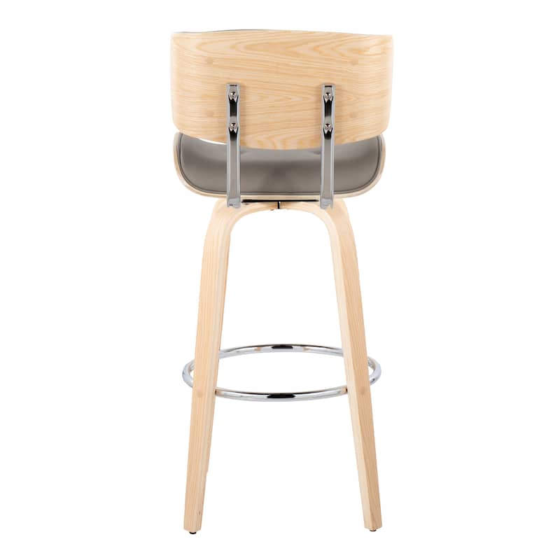 Carson Carrington Leksand 30" Fixed-Height Bar Stool with Bent Wood Legs (Set of 2)