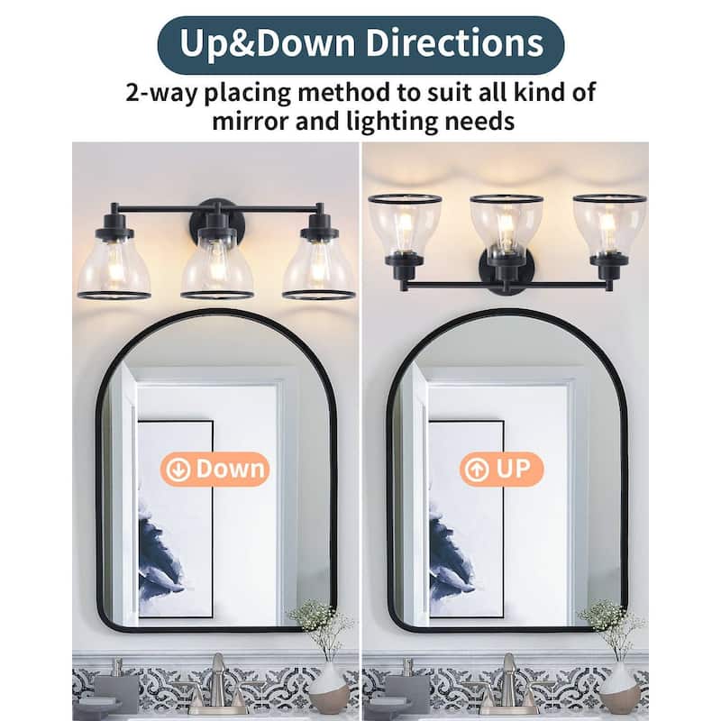 Hermosa Black 3-Light Bathroom Vanity Light