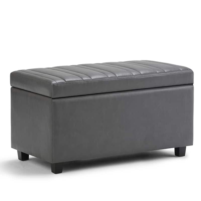 WYNDENHALL Callum 34 inch Wide Contemporary Rectangle Storage Ottoman