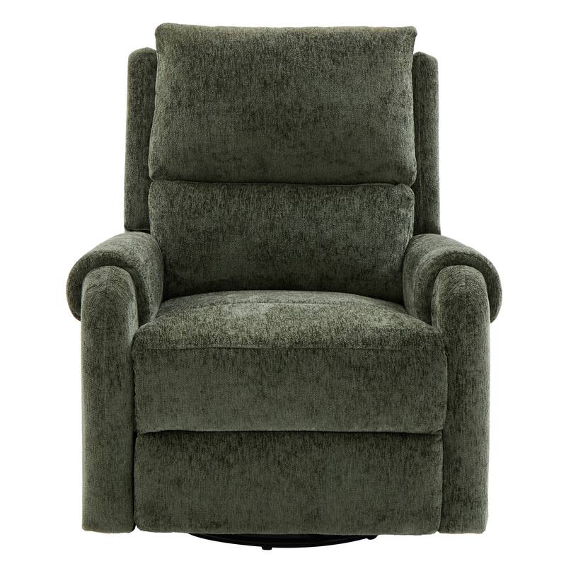 Roomfitters Manual Massage Recliner Chair with Swivel Rocker Base, Chenille Nursery Glider