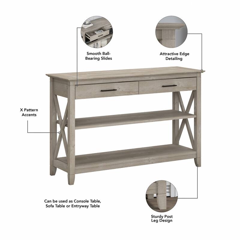Console Table with Drawers and Shelves