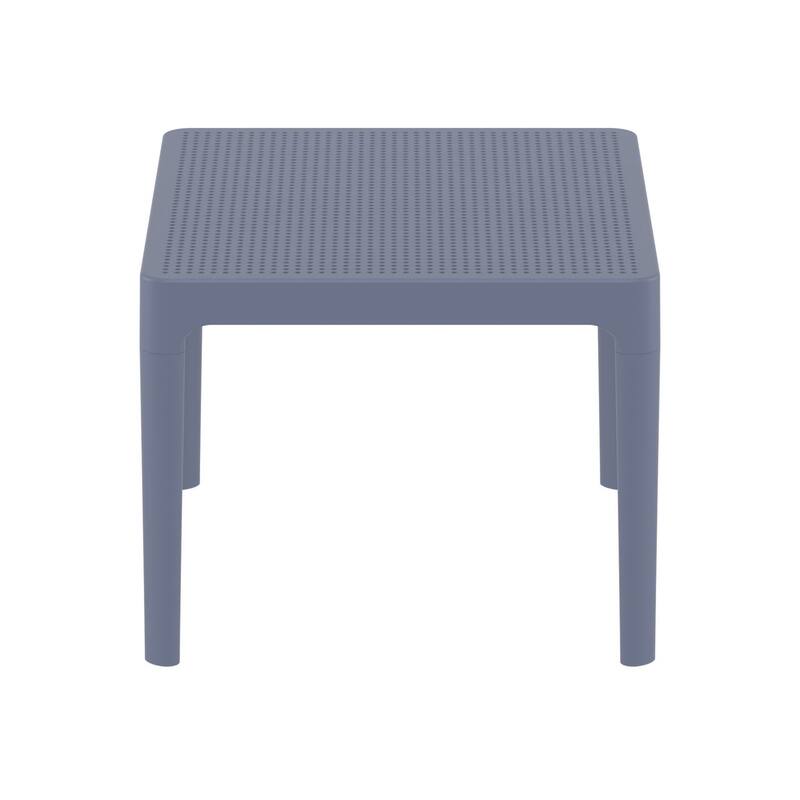 23.5" Gray Rectangular Outdoor Patio Side Table