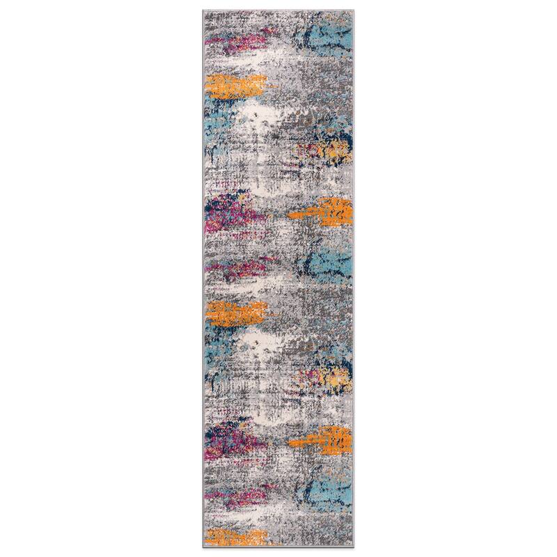 World Rug Gallery Geneva Contemporary Distressed Absract Area Rug