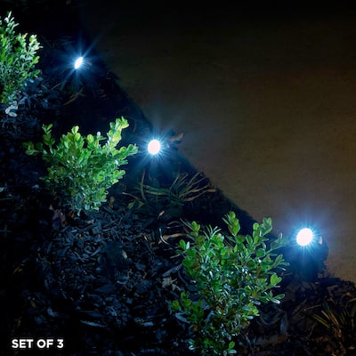 Alpine Corporation Set of 3 Multicolor Outdoor LED Lights for Water Features and Garden - BLACK
