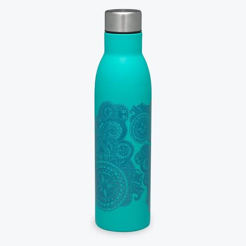 GAIAM Easy-Grip Stainless Steel Water Bottle (25OZ) Medallion - Used - Turquoise - 25oz