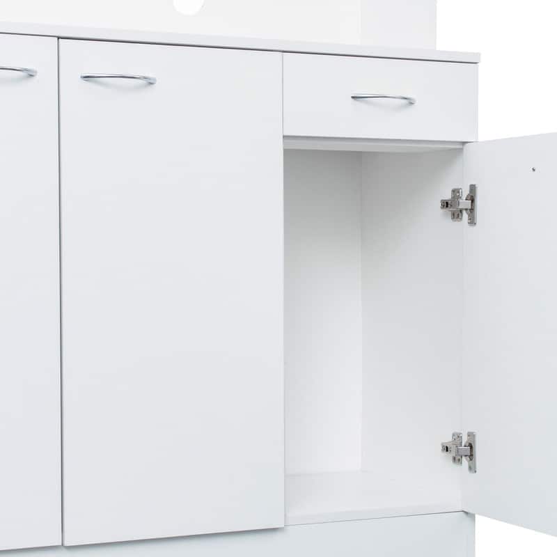 70.87" Tall Wardrobe& Kitchen/ Entryway Cabinet, with 6-Doors, 1-Open Shelves and 1-Drawer for Bedroom, Entryway and Dining Room