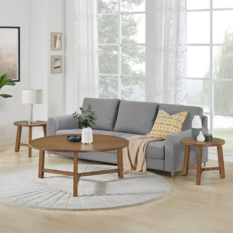 Alaterre Newbury Coffee and End Tables Set, Pecan
