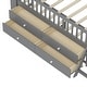 preview thumbnail 37 of 36, Twin Size Platform Bed Frame with 4 Storage Drawers & Guardrail Headboard for Bedroom, Wooden Kids Storage Bed with Ladder