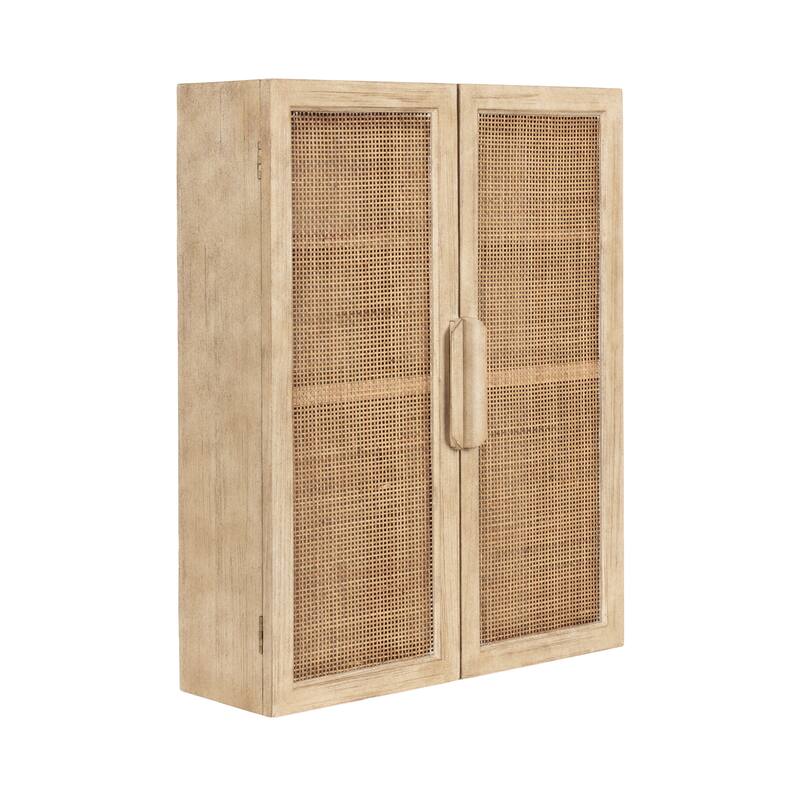 Kate and Laurel Ori Rattan 2-Door Wall Cabinet - 22x28 - 22x28 - Natural