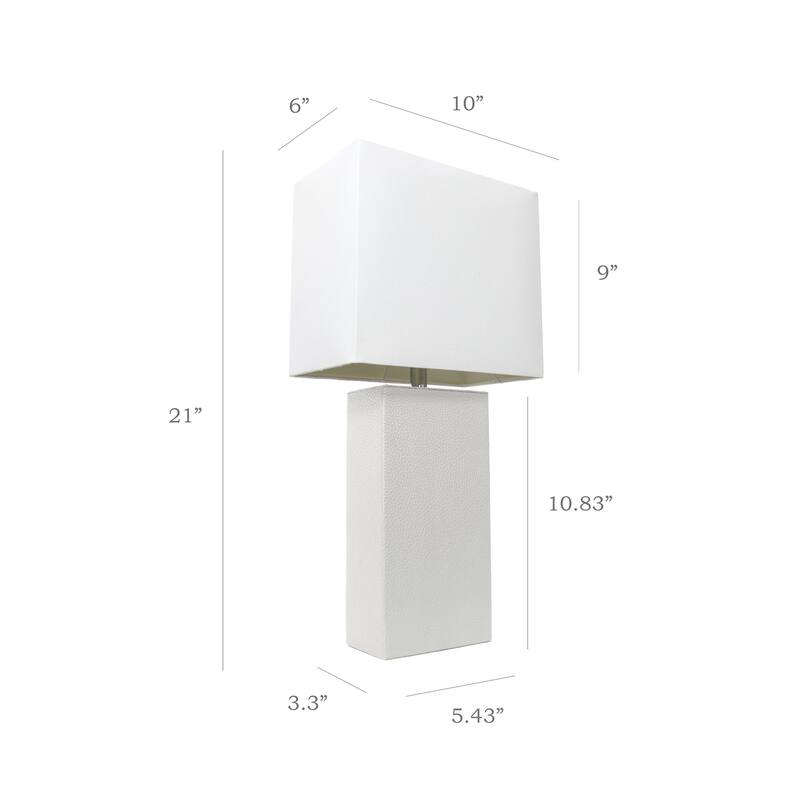21 in. White Finish Table Lamp with White Shade, Sturdy Table Lamp for Living Rooms and Bedrooms, Set of 2