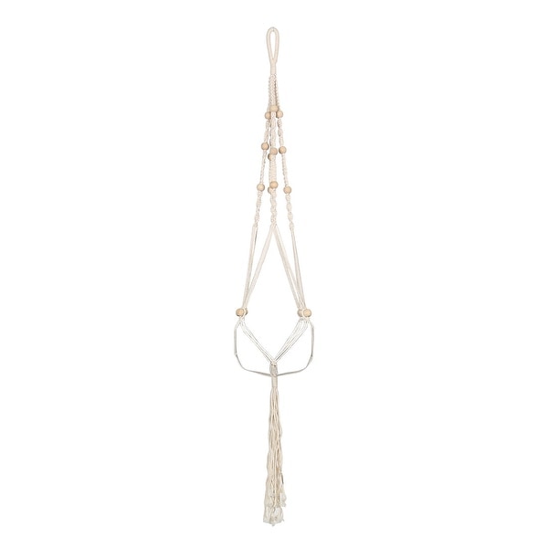 Macrame Plant Hanger Flower Pot Holder DIY Indoor Outdoor Hanging Cotton Rope Basket Retro Vintage-inspired 47.2"Length - Beige. Opens flyout.