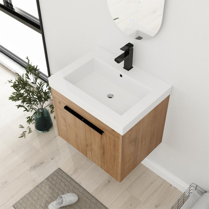 Bathroom Vanity With Sink In 24/30/36 Inch, Floating Bathroom Vanity With Soft Close Door