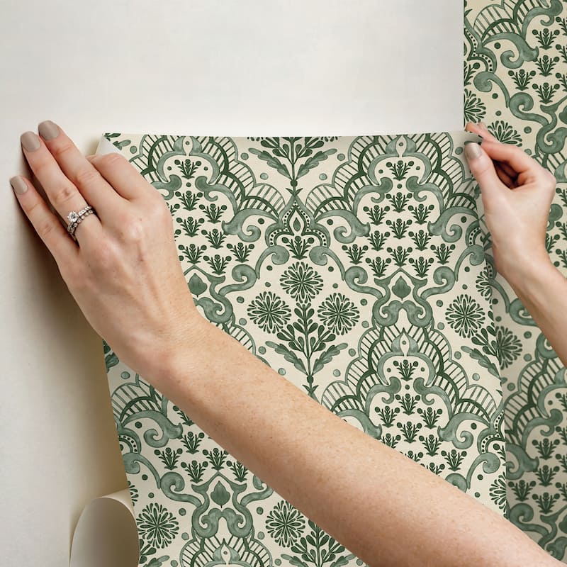 NuWallpaper Brownstone Boys Brownstone Blooms Forest Peel and Stick Wallpaper - N/A