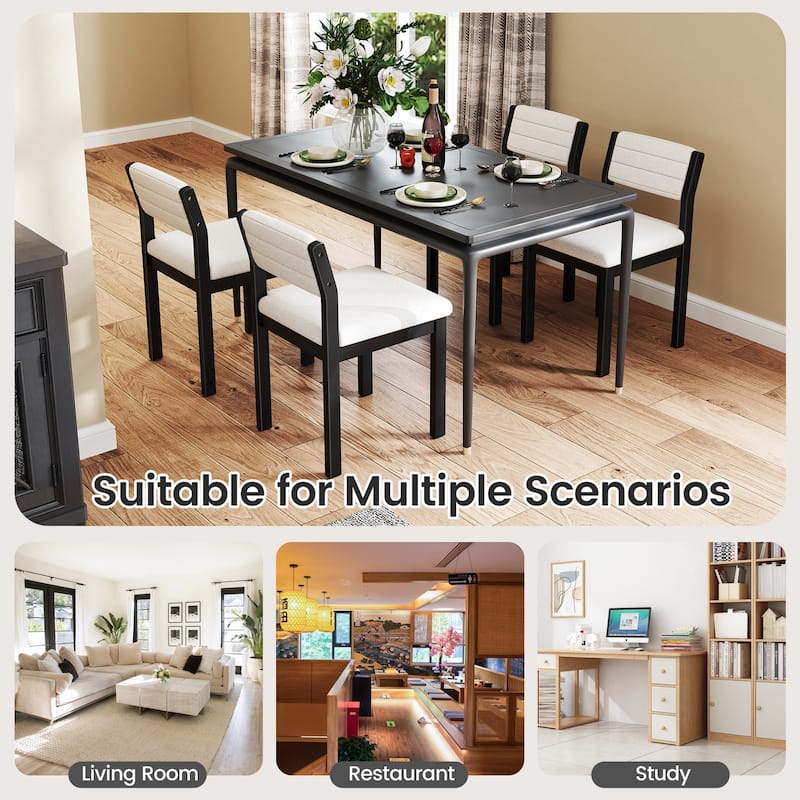 Gymax Dining Chair Set of 2 Sherpa Upholstered Kitchen Chairs w/ Wood