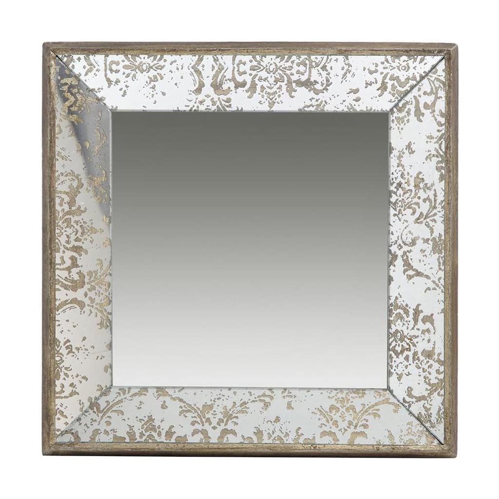 HomeRoots 15" Square Vintage Style Wall Mounted Accent Mirror - 20