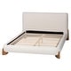 preview thumbnail 4 of 9, Vinicio Mid-Century Modern Cream Boucle Platform Bed
