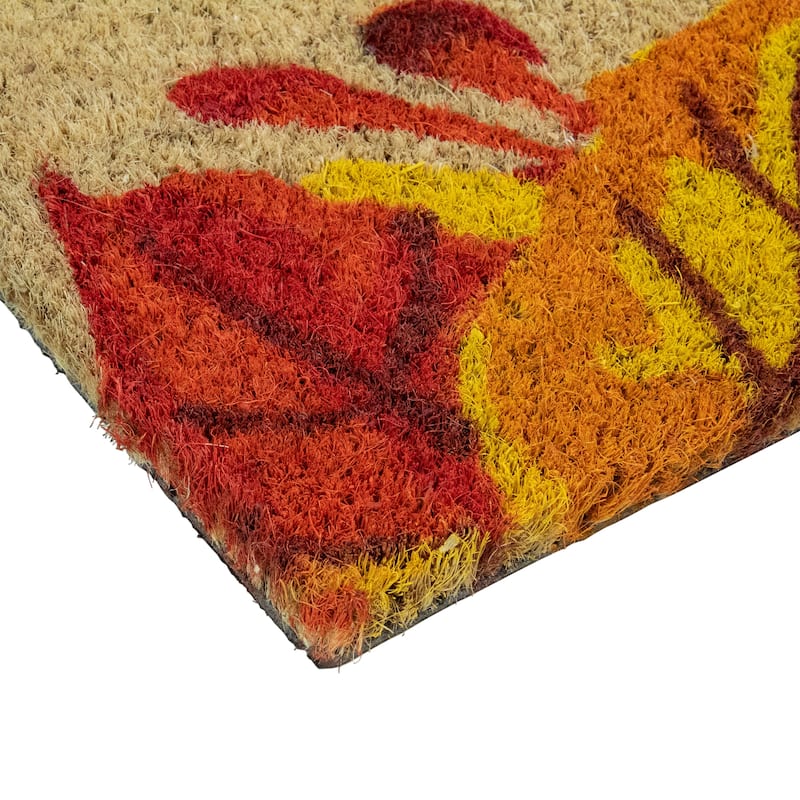 Leafy Fall Harvest Rectangular "Welcome" Doormat 18" x 30" - 18" x 30"