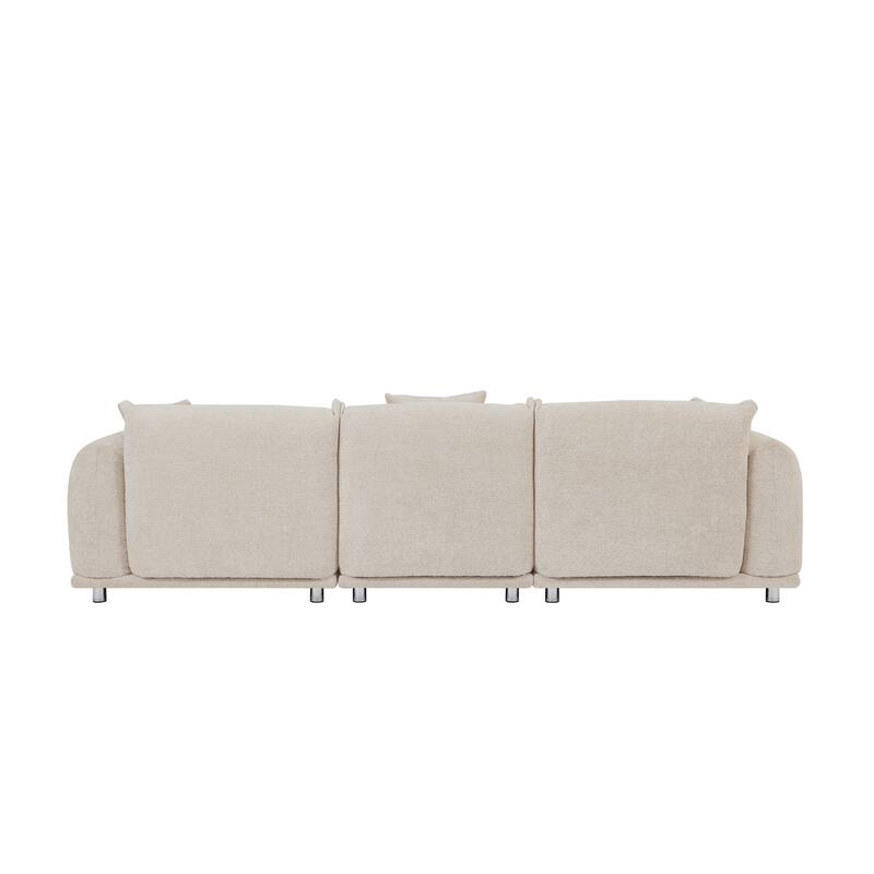 Camel Modern 111" Oversized 3-seater Sofa with Metal Legs and Solid Wood Frame for Living Room