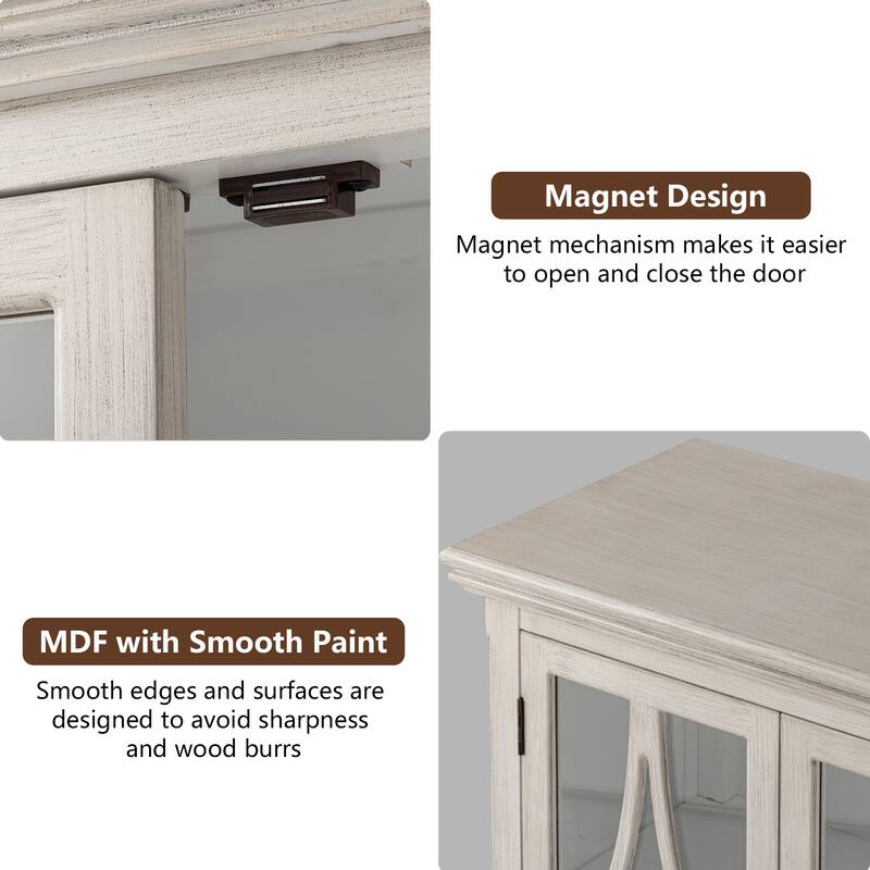 COSIEST Solid Wood Buffets and Sideboards Storage Cabinet