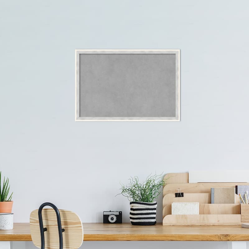 Amanti Art Paige White Silver Framed Magnetic Board