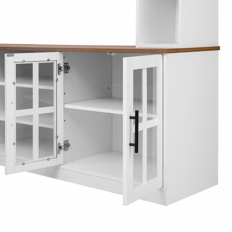95.5"W Modern Wall Unit Entertainment Center with Bookshelves and Media Storage for TVs up to 80"