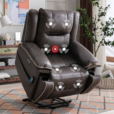 Power Lift comfortable chair with massage heating, cup holder and USB port