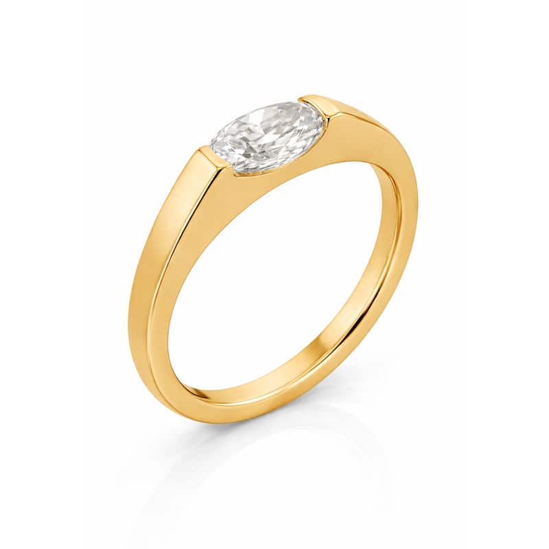 Auriya 14K Gold Suspense Oval Lab Grown Diamond Engagement Ring 1.00 - 5.00ct. tw. (F-G, VS) - White