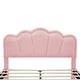 preview thumbnail 9 of 48, Twin/Full Size Upholstered Bed Frame with Flower Shaped Headboard, Elegant Platform Bed with Wooden Slats Support & LED Light
