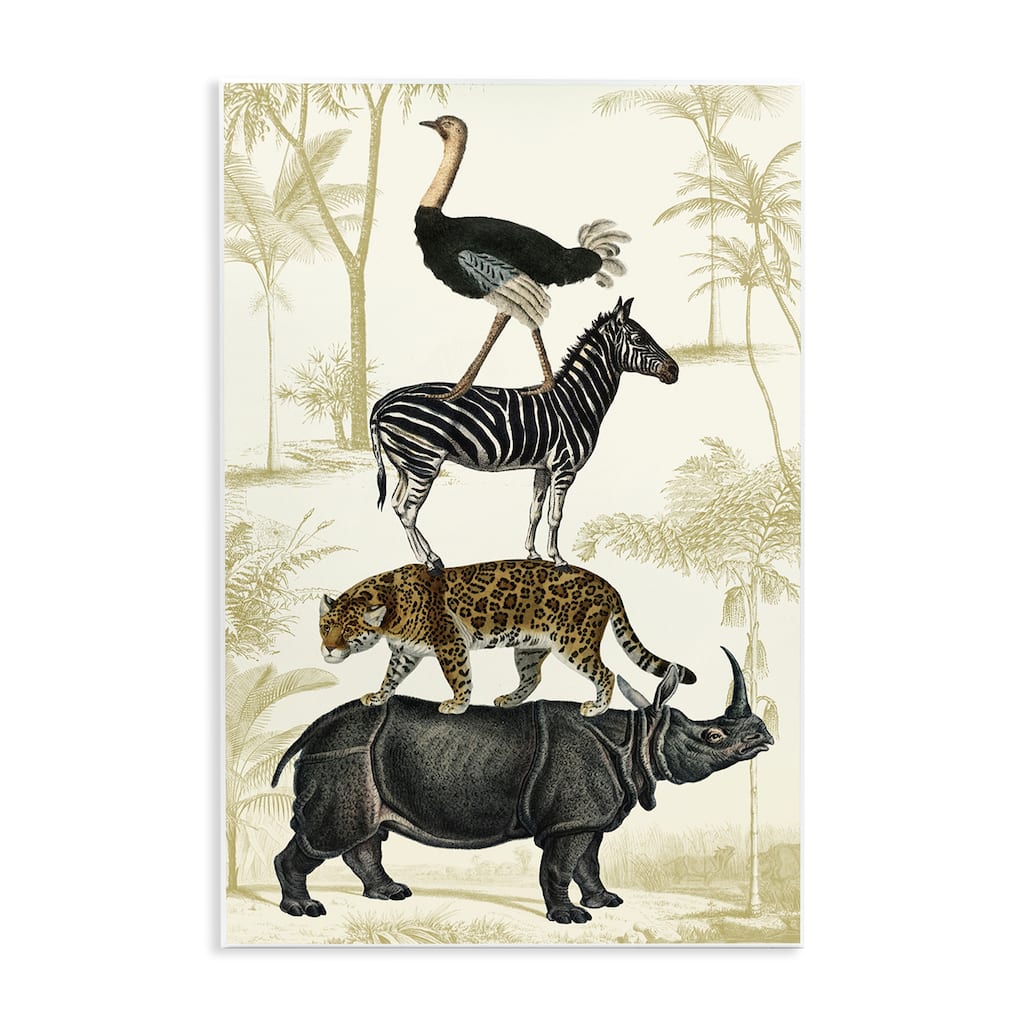 Stupell Tower of Safari Animals Wall Plaque Art Design By Victoria Barnes