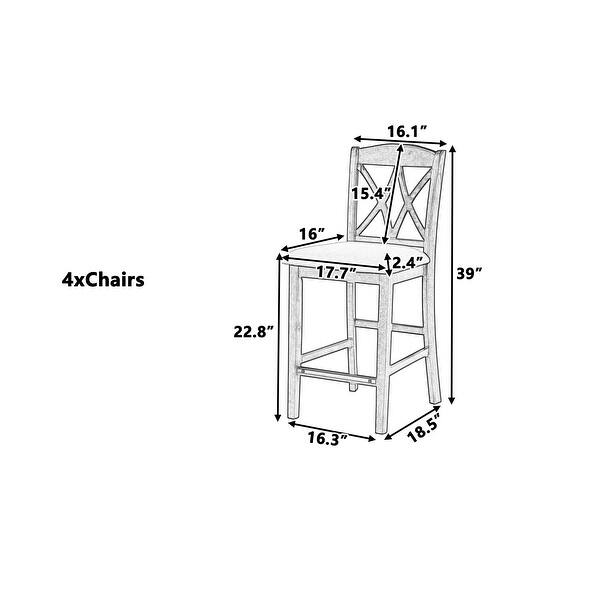 Casual Counter Height Wood Upholstered Dining Chairs(Set of 4) Bed Bath & Beyond 37159526