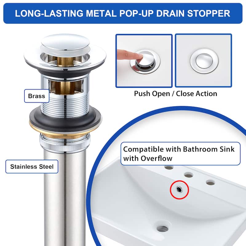 Luxier Larko 8 in. Widespread 2-Handle Bathroom Faucet with Drain