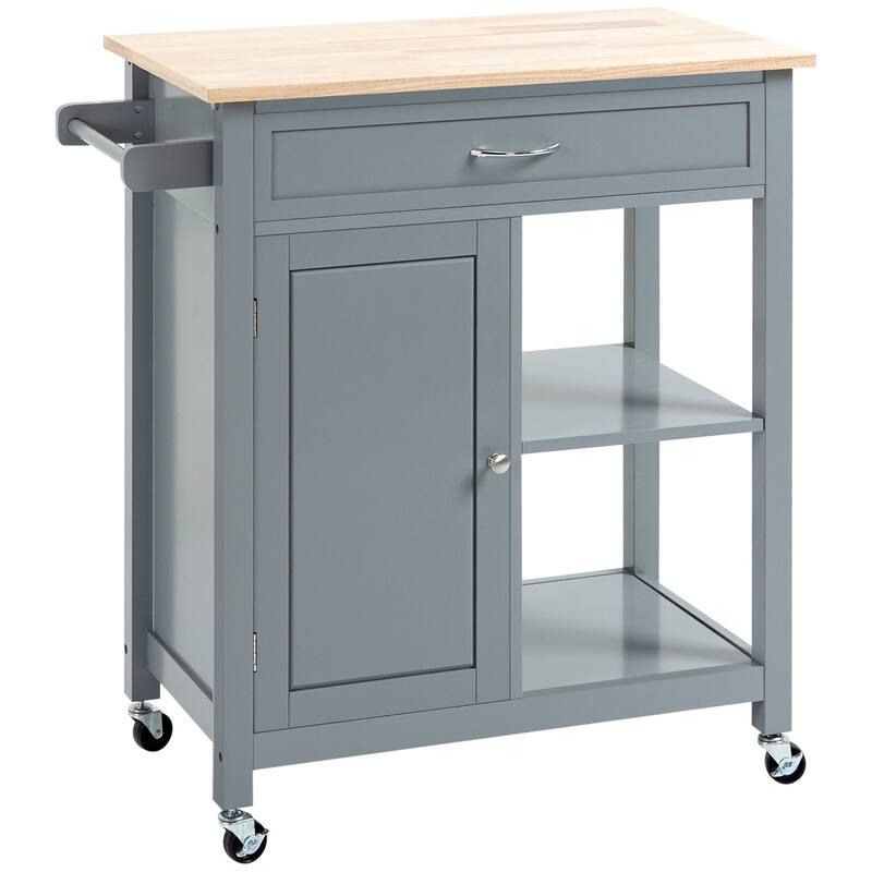 Kitchen Island Cart with Storage Shelf