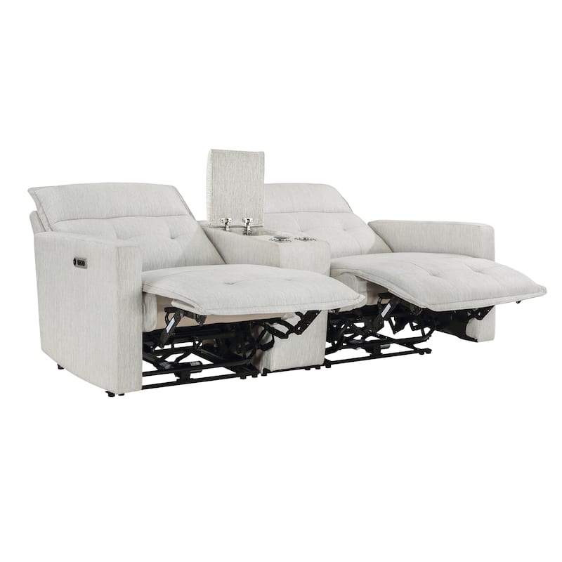 Autrey Fabric Power Double Reclining Loveseat with Center Console