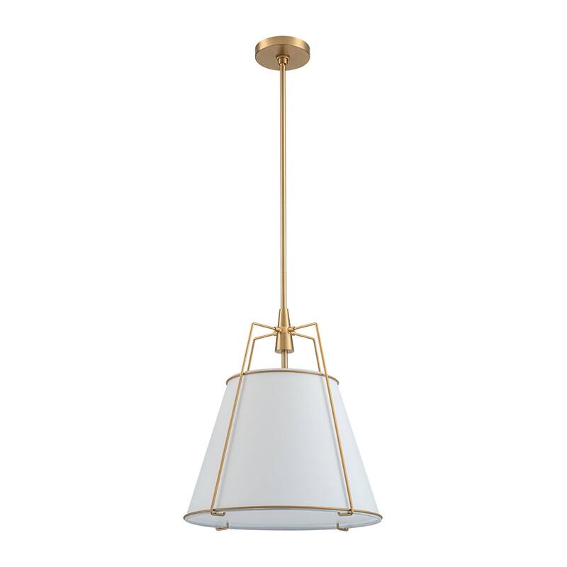 Mid Century 4-Light Conical Fabric Shade Lantern Pendant Ambient Light