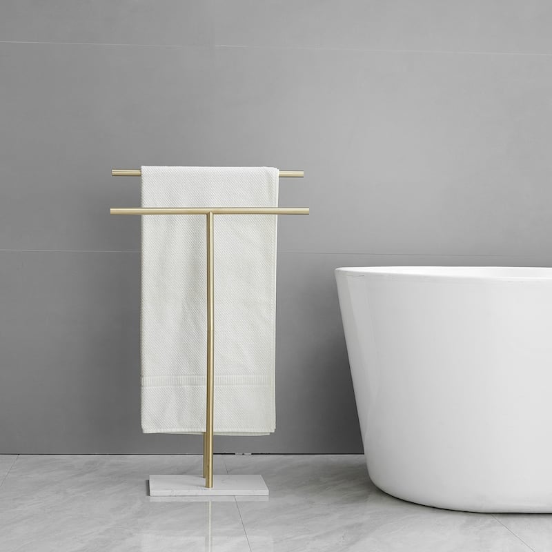 2-Tier Freestanding Towel Racks with Marble Base