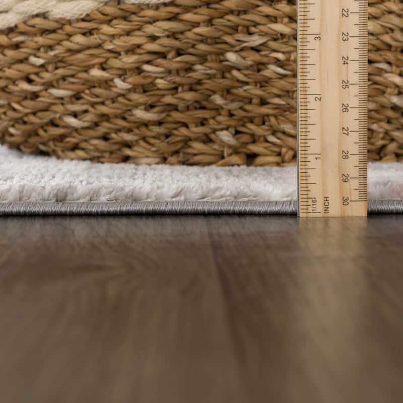 Hauteloom Liverpool Living Room, Bedroom Area Rug - Contemporary - Off White,Medium Gray,Light Gray - 9'2" x 12'