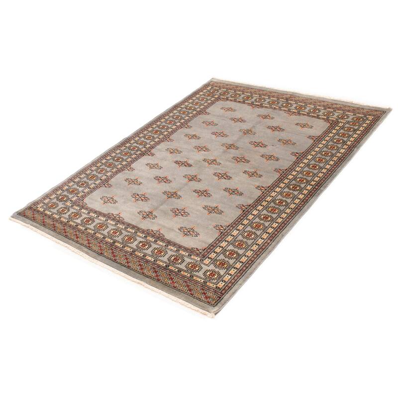 Finest Peshawar Bokhara Grey Rug 5'8" x 8'1" - 5'8 x 8'1