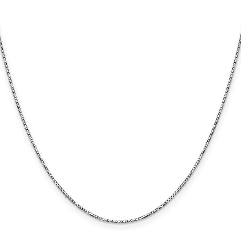 Curata 10k White Gold 0.9mm Box Chain Necklace (Lobster)