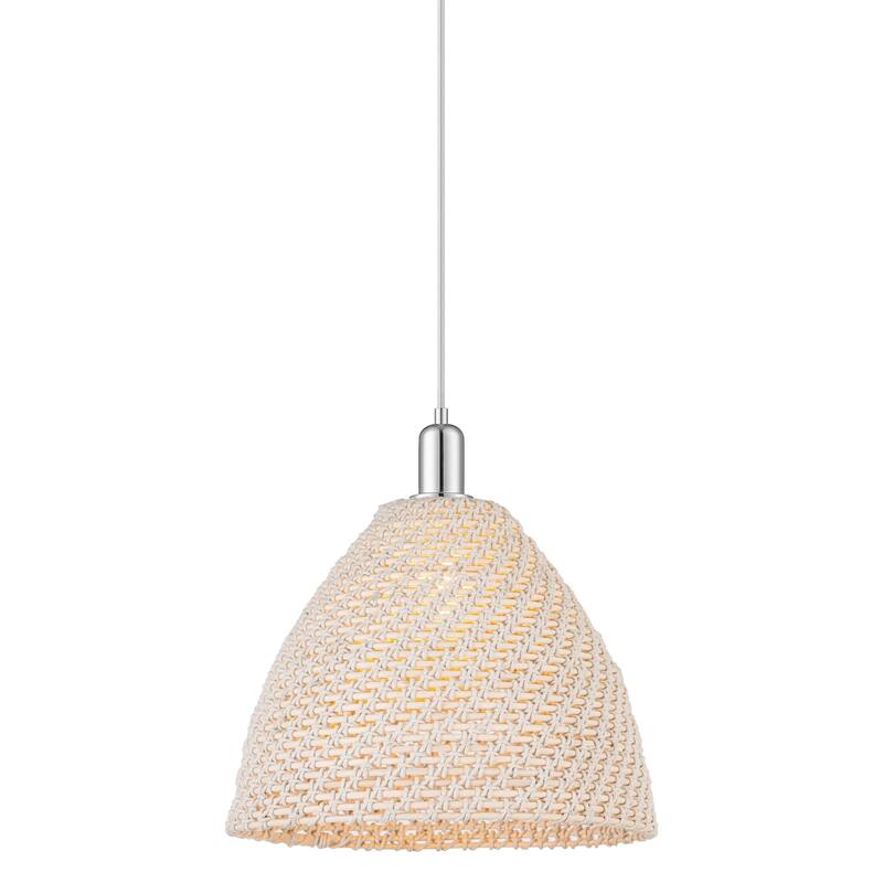 Innovations Lighting 716-1P-16-16 Natural Ballston Dome Pendant - Polished Chrome / Natural