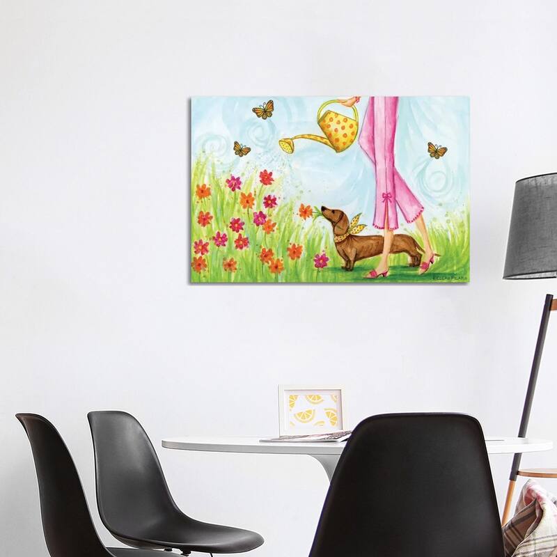 iCanvas "Pretty Garden Puppy" by Bella Pilar Canvas Print - 26x40x1.5