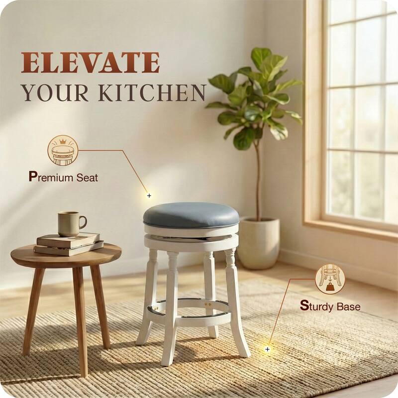 DTY Indoor Living Palmer Lake Backless Swivel Counter or Bar Stool