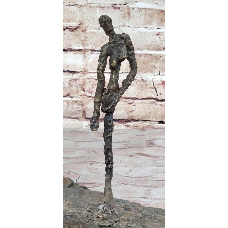 Handcrafted Gia 100 Percent Real Bronze Sculpture Woman And Wheel Clic Artwork Statue