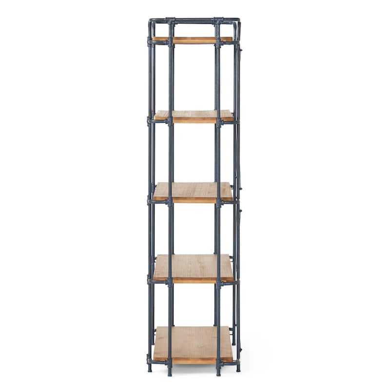 Yorktown Industrial 5 Shelf Firwood Bookcase by Christopher Knight Home