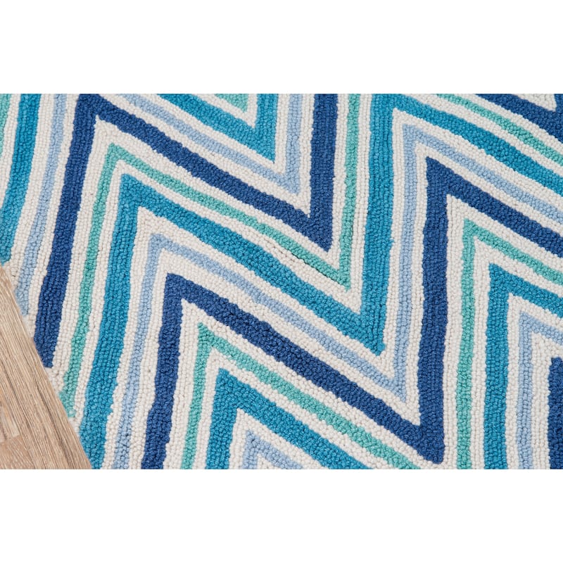 Momeni Geo Hand Hooked Polyester Contemporary Chevron Area Rug