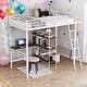 preview thumbnail 10 of 16, Twin Size Loft Bed And Built-in Desk And Shelves for Home White